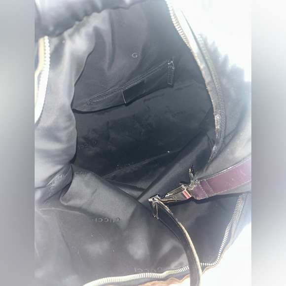 Gucci Nylon Small Shoulder Bag Black Zip Hobo Purse - Picture 6 of 13